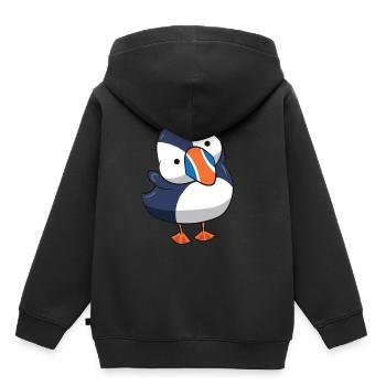 Puffins - cute and cuddly - Kids Premium Organic Hoodie - black - Back - AI Model Kid Male (0cm)