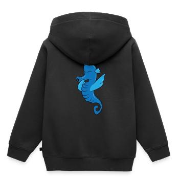 Seepferdchen - blau, DAB, dabben, dabbing, tanzen - Kinder Premium Organic Hoodie - Schwarz - Hinten - AI Model Kid Male (0cm)