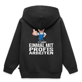 Handwerker - Kinder Premium Organic Hoodie - Schwarz - Hinten - AI Model Kid Male (0cm)
