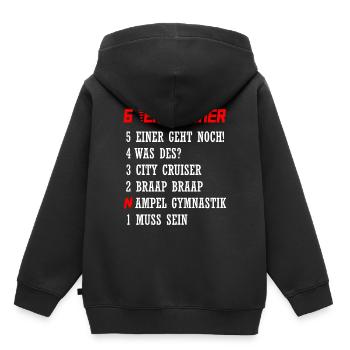 Endgegner Motorrad Fahren Motorradfahrer Geschenk - Kinder Premium Organic Hoodie - Schwarz - Hinten - AI Model Kid Male (0cm)