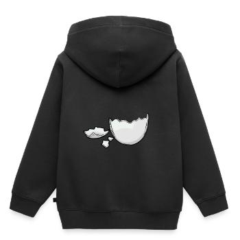 Eierschale Ei Eier schlüpfen Baby Geburt Schwanger - Kinder Premium Organic Hoodie - Schwarz - Hinten - AI Model Kid Male (0cm)