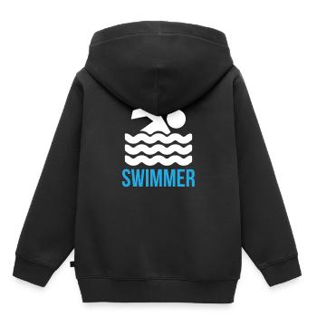 Swimmer - swimming symbol swimmer - Kids Premium Organic Hoodie - black - Back - AI Model Kid Male (0cm)