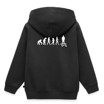 Colombe - Evolution de l'homme / Darwin - Sweat Premium à capuche enfant bio - noir - Dos - AI Model Kid Male (0cm)