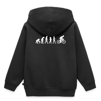Rennradfahrer - Evolution des Menschen / Darwin - Kinder Premium Organic Hoodie - Schwarz - Hinten - AI Model Kid Male (0cm)