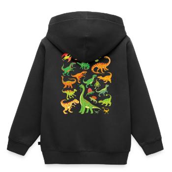 20 Dinosaurier Dino Kinder Erwachsene - Kinder Premium Organic Hoodie - Schwarz - Hinten - AI Model Kid Male (0cm)