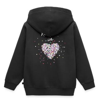 Konfetti im Herzen - Kinder Premium Organic Hoodie - Schwarz - Hinten - AI Model Kid Male (0cm)
