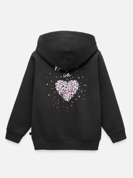 Konfetti im Herzen - Kinder Premium Organic Hoodie - Schwarz