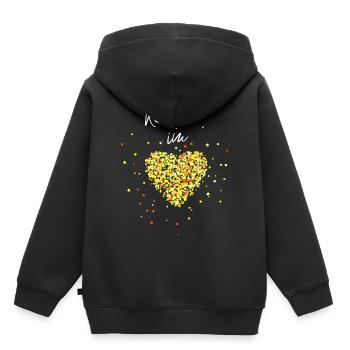 Konfetti im Herzen - Kinder Premium Organic Hoodie - Schwarz - Hinten - AI Model Kid Male (0cm)