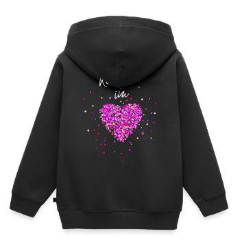 Konfetti im Herzen - Kinder Premium Organic Hoodie - Schwarz - Hinten - AI Model Kid Male (0cm)