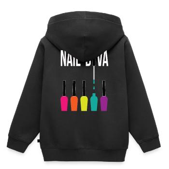 Ongles accessoires - Sweat Premium à capuche enfant bio - noir - Dos - AI Model Kid Male (0cm)