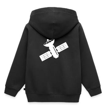 Satellite orbite spatiale idée cadeau - Sweat Premium à capuche enfant bio - noir - Dos - AI Model Kid Male (0cm)