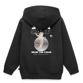 Star Cats Pêcheur Idée cadeau anniversaire - Sweat Premium à capuche enfant bio - noir - Dos - AI Model Kid Male (0cm)