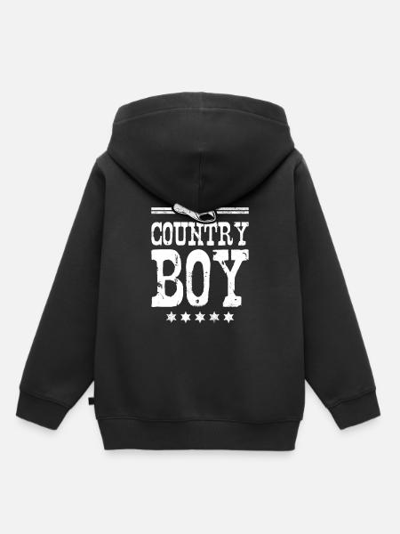 Country Boy - Landjunge - Kinder Premium Organic Hoodie - Schwarz