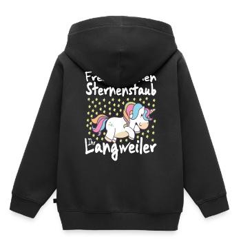 Einhorn Fresst meinen Sternenstaub - Kinder Premium Organic Hoodie - Schwarz - Hinten - AI Model Kid Male (0cm)