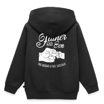 father and son - Kids Premium Organic Hoodie - black - Back - AI Model Kid Male (0cm)