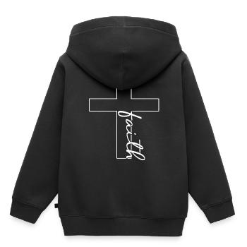 Foi - Sweat Premium à capuche enfant bio - noir - Dos - AI Model Kid Male (0cm)