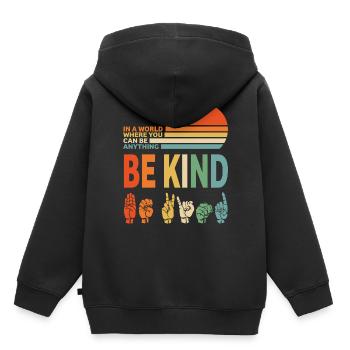 Be child - Kids Premium Organic Hoodie - black - Back - AI Model Kid Male (0cm)