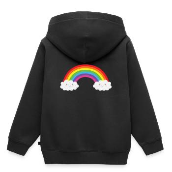 Arc en ciel arc en ciel - Sweat Premium à capuche enfant bio - noir - Dos - AI Model Kid Male (0cm)