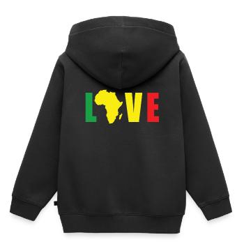 Afrique - Sweat Premium à capuche enfant bio - noir - Dos - AI Model Kid Male (0cm)