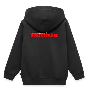 Buffetfräse Essen Restaurant Buffet Lustig - Kinder Premium Organic Hoodie - Schwarz - Hinten - AI Model Kid Male (0cm)