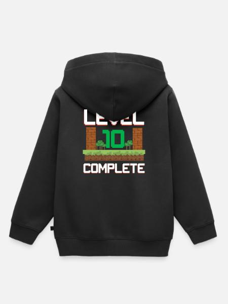 Ragazzi del giocatore 10 ° compleanno ragazzi livello 10 anni - Felpa Premium con cappuccio bambino bio - nero