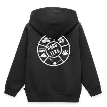 Hardtekk Tekk Clubbing Techno Musik Tekkno - Kinder Premium Organic Hoodie - Schwarz - Hinten - AI Model Kid Male (0cm)