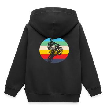 Motocross motocross motorcycle motocross clothing - Kids Premium Organic Hoodie - black - Back - AI Model Kid Male (0cm)