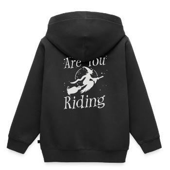 Hexe Hexenbesen Halloween Halloween Kostüm - Kinder Premium Organic Hoodie - Schwarz - Hinten - AI Model Kid Male (0cm)