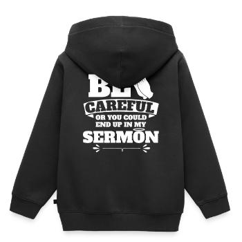 Predigtminister Pastor Prediger Geschenk - Kinder Premium Organic Hoodie - Schwarz - Hinten - AI Model Kid Male (0cm)