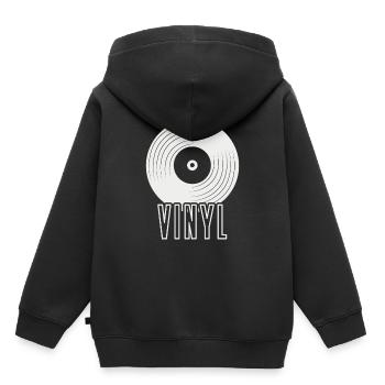vinyle - Sweat Premium à capuche enfant bio - noir - Dos - AI Model Kid Male (0cm)