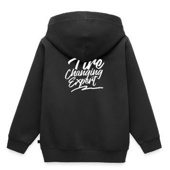 Expert en changement de pneus - Sweat Premium à capuche enfant bio - noir - Dos - AI Model Kid Male (0cm)