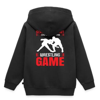 Lutte - Sweat Premium à capuche enfant bio - noir - Dos - AI Model Kid Male (0cm)