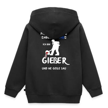 Gießer Giesser Schmelzer Gießereimechaniker - Kinder Premium Organic Hoodie - Schwarz - Hinten - AI Model Kid Male (0cm)