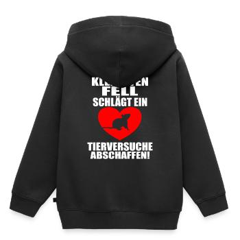 Tierversuche Abschaffen Im kleinsten Fell schlägt - Kinder Premium Organic Hoodie - Schwarz - Hinten - AI Model Kid Male (0cm)