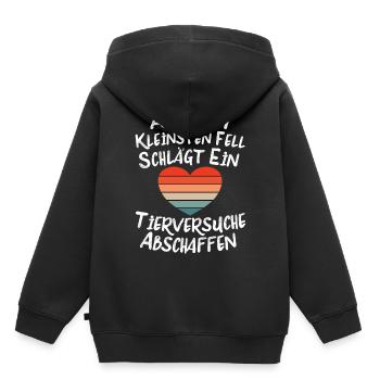 Tierversuche Abschaffen Im kleinsten Fell schlägt - Kinder Premium Organic Hoodie - Schwarz - Hinten - AI Model Kid Male (0cm)