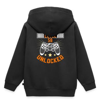 50.Geburtstag - Kinder Premium Organic Hoodie - Schwarz - Hinten - AI Model Kid Male (0cm)
