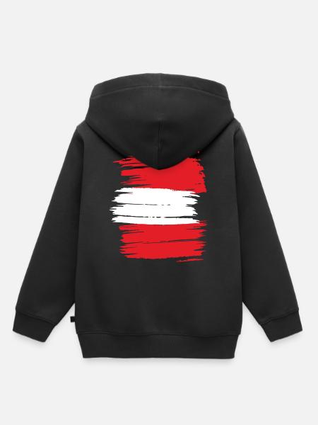 Österreich Fahne - Kinder Premium Organic Hoodie - Schwarz
