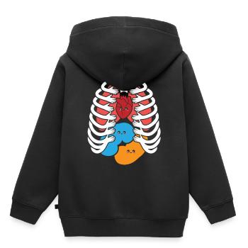 Cute human anatomy body parts organs - Kids Premium Organic Hoodie - black - Back - AI Model Kid Male (0cm)