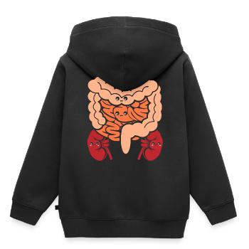Cute human anatomy body parts organs - Kids Premium Organic Hoodie - black - Back - AI Model Kid Male (0cm)