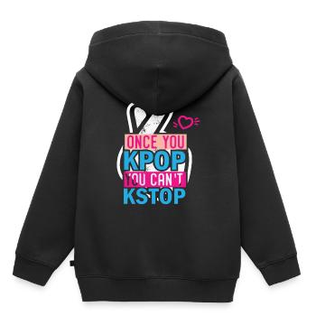 K-pop vêtements k-pop musique k-pop k-pop - Sweat Premium à capuche enfant bio - noir - Dos - AI Model Kid Male (0cm)