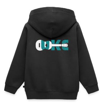 ukulele - Kids Premium Organic Hoodie - black - Back - AI Model Kid Male (0cm)