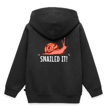 Escargoté! Cadeau pour les fans d'escargots et d'escargots - Sweat Premium à capuche enfant bio - noir - Dos - AI Model Kid Male (0cm)