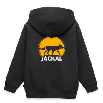 Chacal Chacal cadeau pour chiens sauvages et chacals - Sweat Premium à capuche enfant bio - noir - Dos - AI Model Kid Male (0cm)
