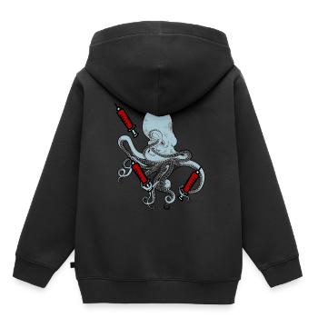 Krankenschwester Krake Horror Spritze Phobie Arzt - Kinder Premium Organic Hoodie - Schwarz - Hinten - AI Model Kid Male (0cm)