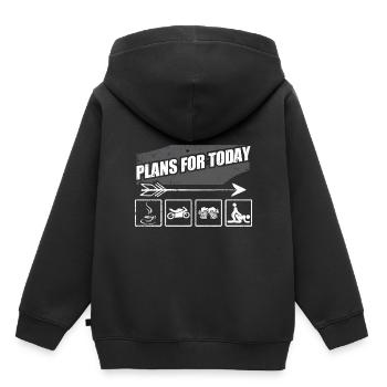 Motorrad Motorrad Maschine Motorrad - Kinder Premium Organic Hoodie - Schwarz - Hinten - AI Model Kid Male (0cm)