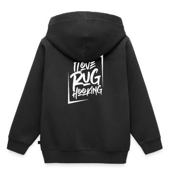 Ich liebe Teppichhäkeln Geschenk Häklerin Teppich - Kinder Premium Organic Hoodie - Schwarz - Hinten - AI Model Kid Male (0cm)