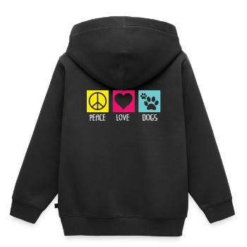 Hundeliebhaber Geschenk - Kinder Premium Organic Hoodie - Schwarz - Hinten - AI Model Kid Male (0cm)