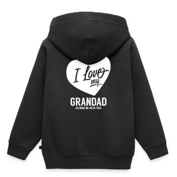 J'aime mon grand-père, meilleur grand-père, grand-père - Sweat Premium à capuche enfant bio - noir - Dos - AI Model Kid Male (0cm)