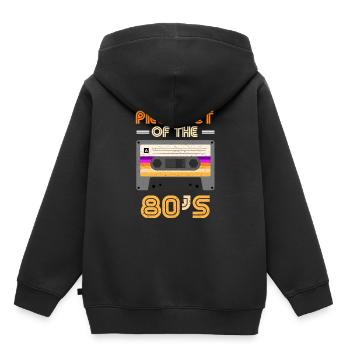 80er Mode 80er Jahre 80er party 80er - Kinder Premium Organic Hoodie - Schwarz - Hinten - AI Model Kid Male (0cm)