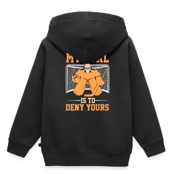Hockey sur glace cadeau de hockey sur glace hockey sur glace - Sweat Premium à capuche enfant bio - noir - Dos - AI Model Kid Male (0cm)